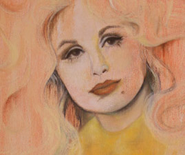 "Madam Dolly" - Crushed Velvet, Gold Leaf, Oil on Canvas